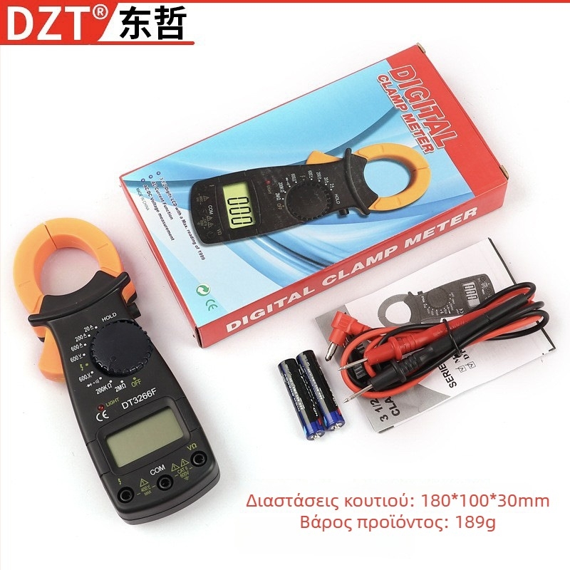 DT3266F μετρητής με σφιγκτήρα - υψηλή ακρίβεια, ψηφιακή οθόνη, μέτρηση τάσης, ρεύματος και αντίστασης