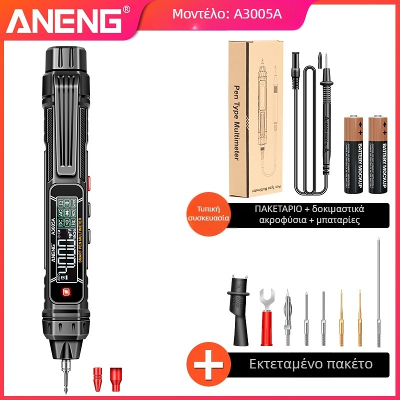 Ηλεκτρικό στυλό-μετρητής — ψηφιακός μετρητής τάσης, υψηλή ακρίβεια, πολυλειτουργικός, έλεγχος συνέχειας και επαγωγής