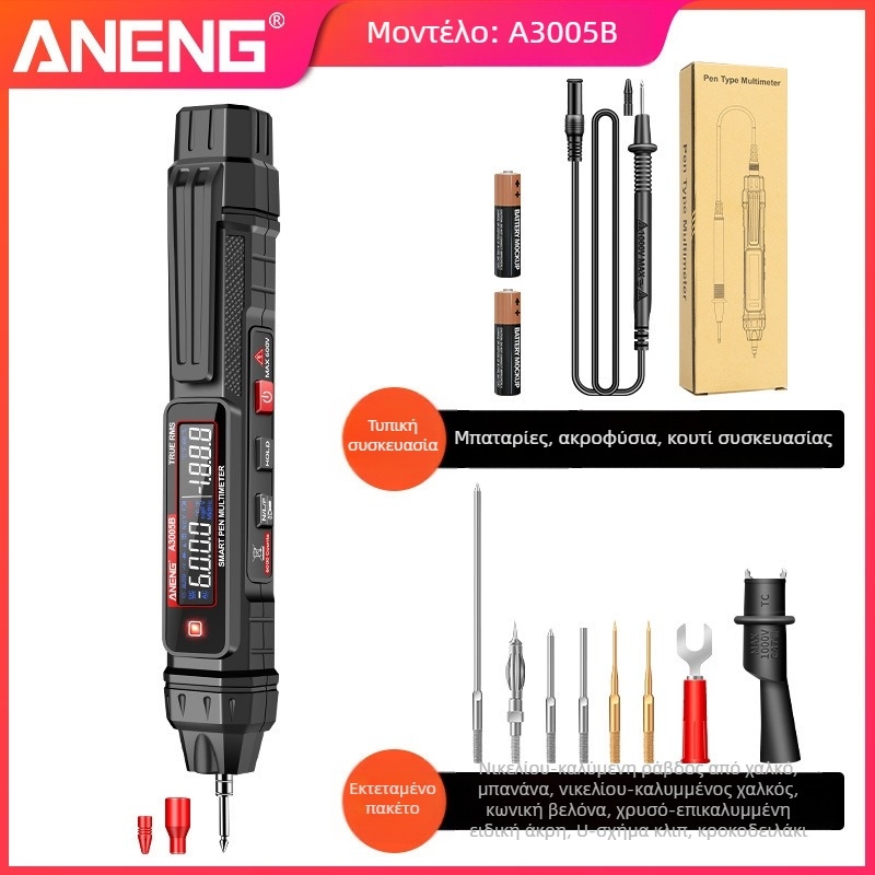 Ηλεκτρικό στυλό-μετρητής — ψηφιακός μετρητής τάσης, υψηλή ακρίβεια, πολυλειτουργικός, έλεγχος συνέχειας και επαγωγής