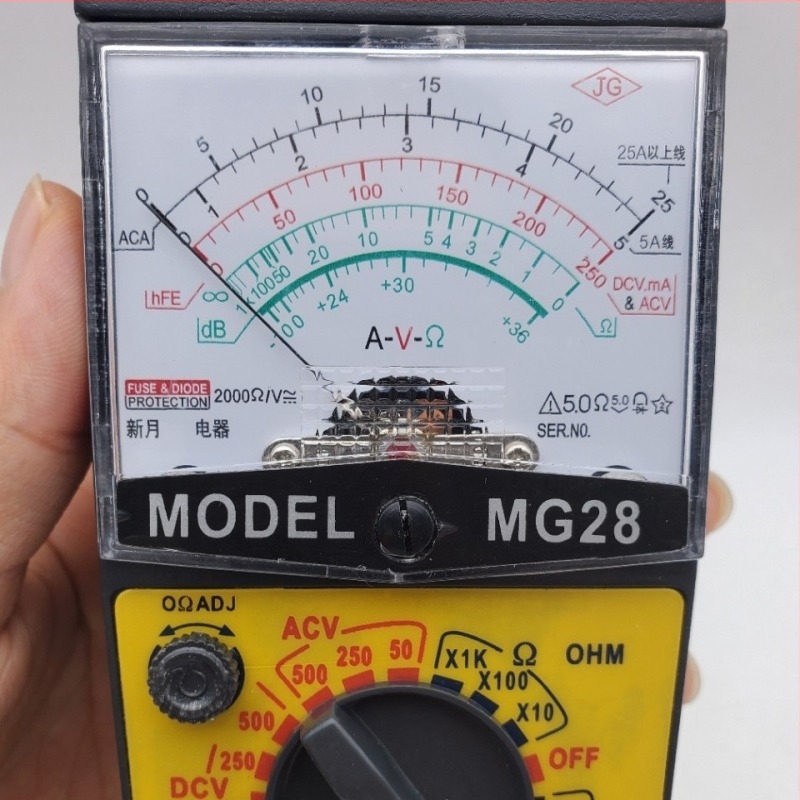 MG28 κλιπ μετρητής, αναλογικός δείκτης, AC 500 A εύρος