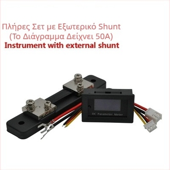 BY62 DC0-100V OLED Μετρητής συνεχούς τάσης και ρεύματος, μετρητής ισχύος, θερμοκρασίας και χωρητικότητας μπαταρίας