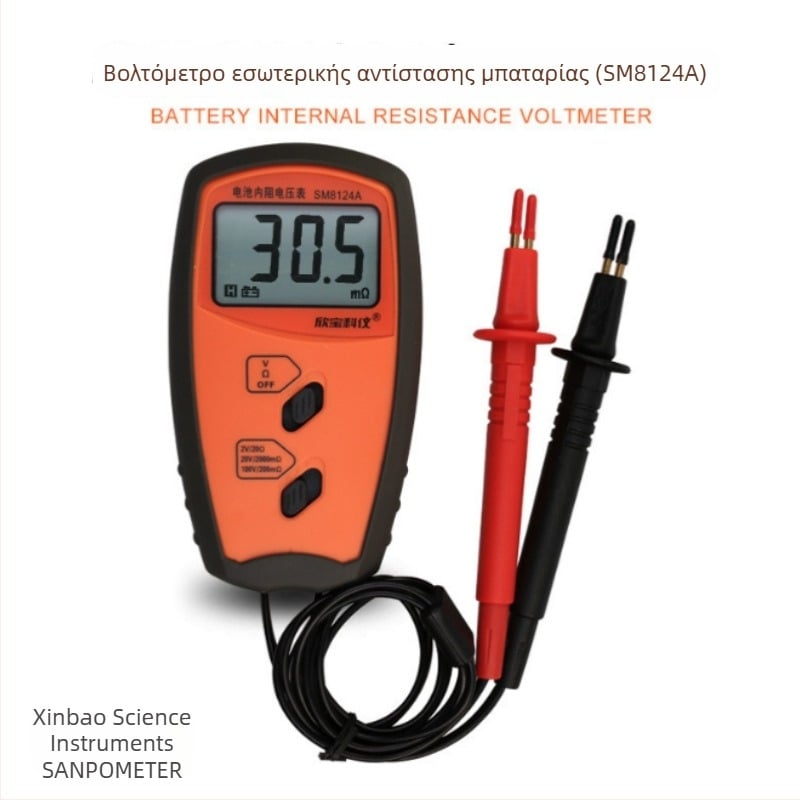 SM8124A Μετρητής Εσωτερικής Αντίστασης Μπαταρίας με Βολτόμετρο — Sampo/xinbao