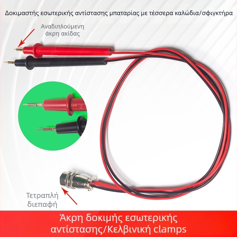 Πεν μετρητής εσωτερικής αντίστασης με κλιπ- probes, USB δοκιμαστής μπαταριών λιθίου Peacefair, Προέλευση Κίνα