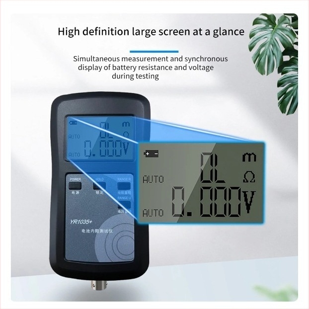 Μετρητής εσωτερικής αντίστασης μπαταρίας 18650, 100 V, τετρασύνδετη μέθοδος μέτρησης, μοντέλο Yr1035