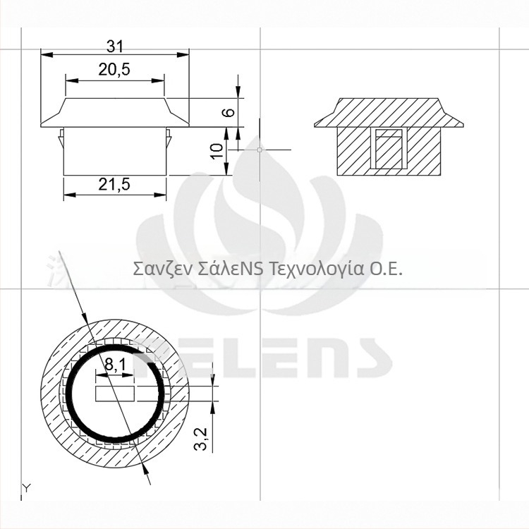 Salens 8120-2 Φρένσελ φακός υπέρυθρης ανίχνευσης για αισθητήρα ανθρώπινου σώματος