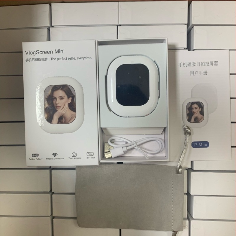 Selfie καθρέφτης για κινητό τηλέφωνο με μαγνητική οπίσθια στήριξη (T3) – Συμβατό με iPhone; Υλικό ABS; Βάρος 50 g; Μέγιστο φορτίο κάτω από 2 kg