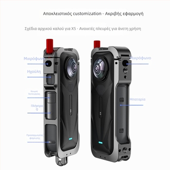 Flymile X5001 Σταθερός Κλιπ Προσαρμογής για Insta360 X5, Μεταλλικό Πλαίσιο, Rabbit Cage Επέκταση Bracket