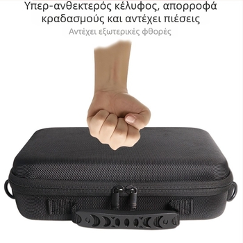 Πολυλειτουργική θήκη αποθήκευσης για ψηφιακά εξαρτήματα και προβολέα — ύφασμα Oxford + EVA σκληρή θήκη; Φορτίο έως 15 kg; κατασκευή με θερμοπρέση και ράψιμο