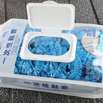 Καλύμματα παπουτσιών μίας χρήσης — παχιά PE πλαστικά, αδιάβροχα, αντιολισθητικά, κατάλληλα για εσωτερικούς χώρους