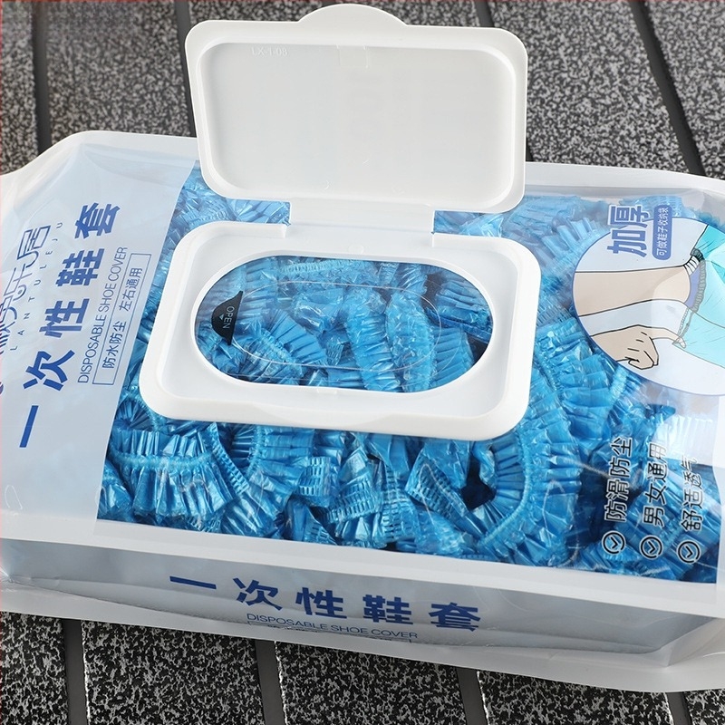 Καλύμματα παπουτσιών μίας χρήσης — παχιά PE πλαστικά, αδιάβροχα, αντιολισθητικά, κατάλληλα για εσωτερικούς χώρους