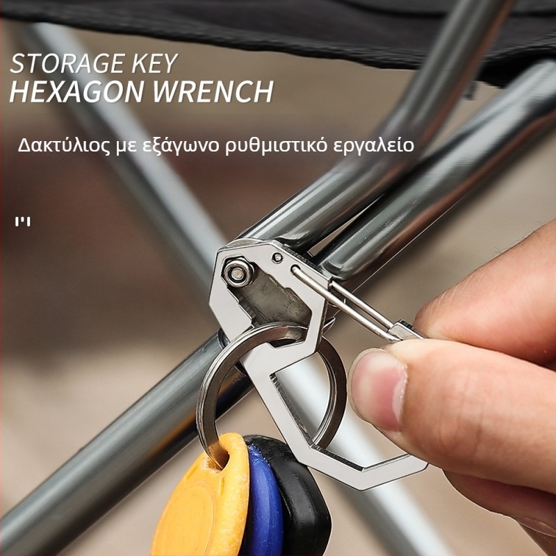 X-TOOLS Καραμπίνερ από ανοξείδωτο ατσάλι, οκταγωνικός τύπος, γρήγορη απελευθέρωση, πολυλειτουργικό, μέγιστο φορτίο 20