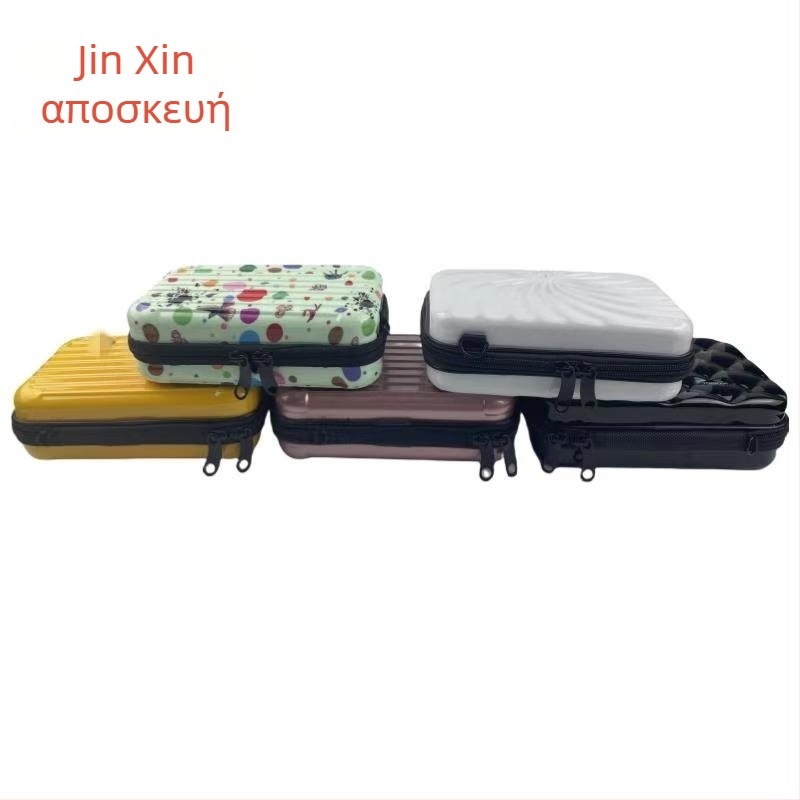 Μίνι τετράγωνη τσάντα με λουρί χιαστί - ABS υλικό, γεωμετρικό μοτίβο, νάιλον επένδυση, αδιάβροχη, υπερ-ελαφριά