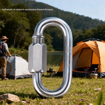 Chuanchuang καραμπίνερ με κλείδωμα από ανοξείδωτο χάλυβα 304, σχήματος Ο, φορτίο έως 3500 kg