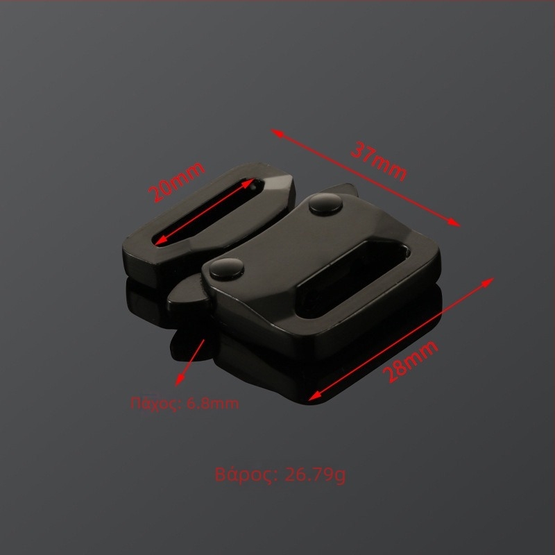 Μεταλλική τακτική αγκράφα Varania, κράμα ψευδάργύρου, κωδικός Vr 0022-20 c, μινιμαλιστικό στυλ, αξεσουάρ αποσκευών, Χειμώνας 2023