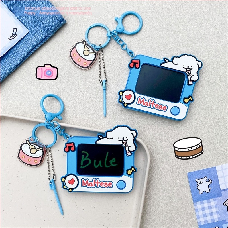 Αξεσουάρ κολιέ – γλυκό σκυλάκι σε γραμμικό σχέδιο, σειρά Πίνακας Σχεδίασης, διακόσμηση για τσάντα