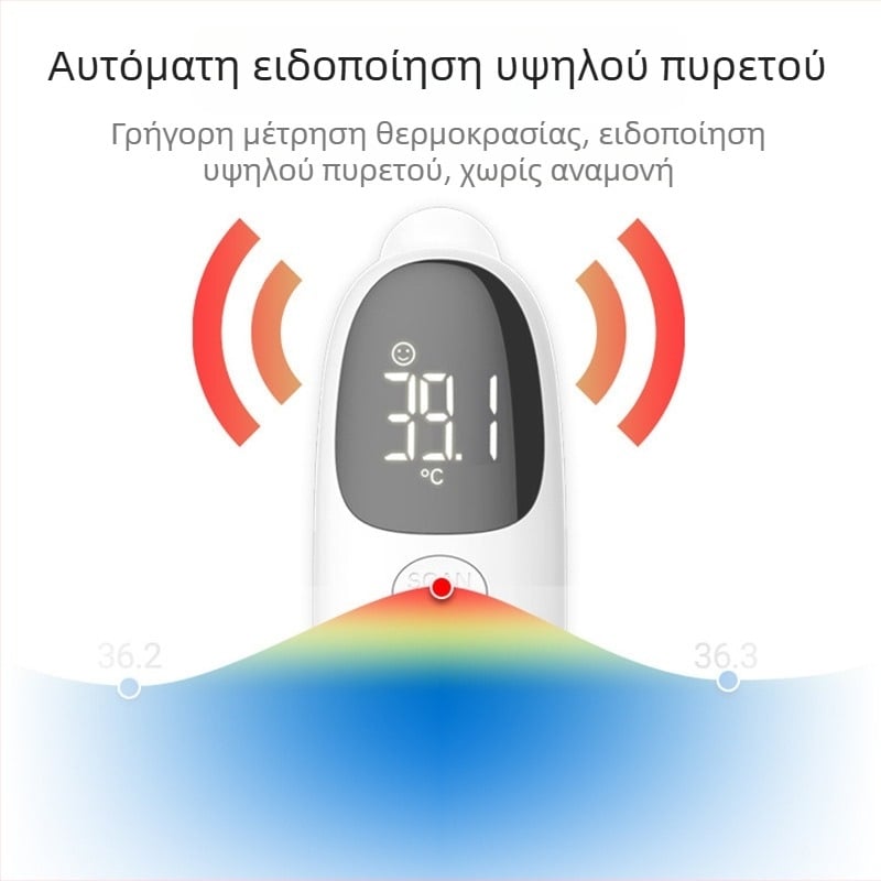 Θερμόμετρο μέτωπου και αυτιού – διπλής χρήσης με μνήμη, φορητό, δύο μπαταρίες AA, κατάλληλο για ενήλικες, ηλικιωμένους και παιδιά