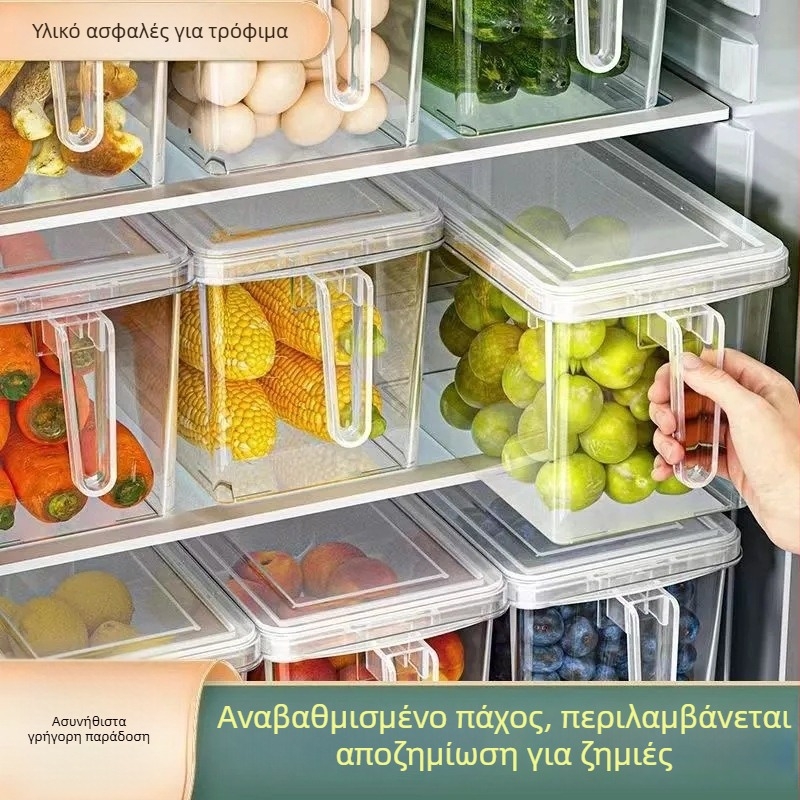 Κουτί αποθήκευσης ψυγείου – Διαφανές, Σφραγισμένο, Διατηρεί τη φρεσκάδα, Πλαστικό, Φορητό