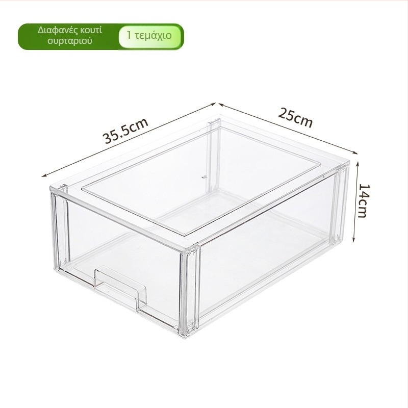 Οργανωτής γραφείου από διαφαντικό PET πλαστικό με διαιρέτες, stackable, για αποθήκευση σε κοιτώνα