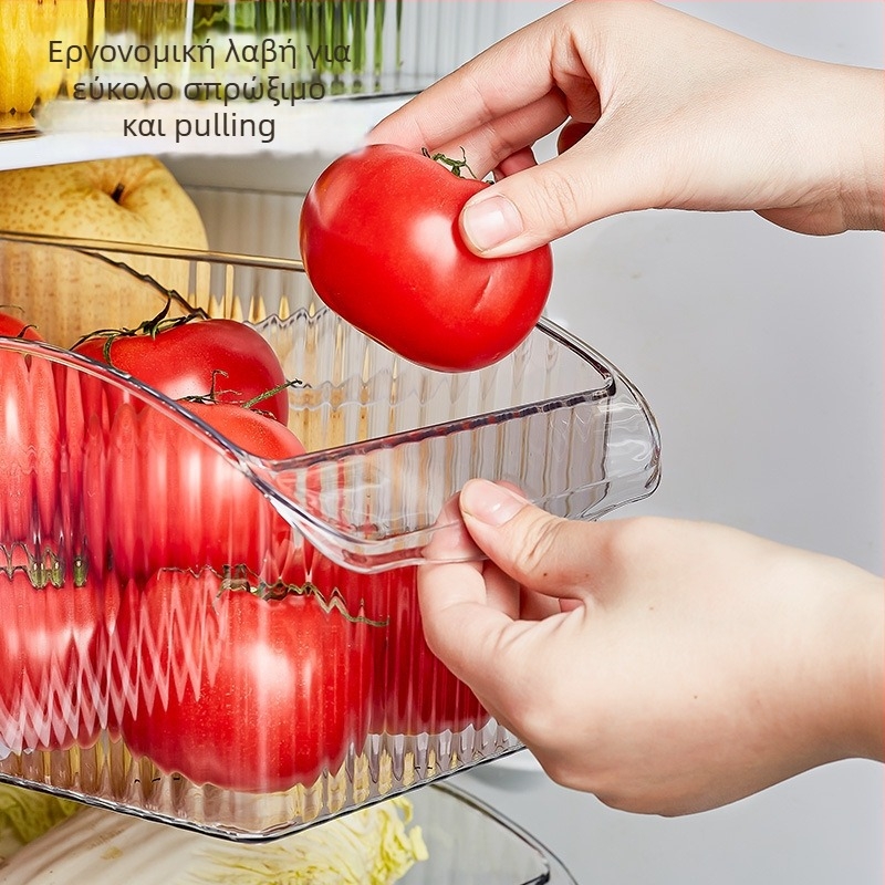 Πλαστικός κάδος αποθήκευσης τροφίμων, διαφανής, συρταριού ψυγείου, οργανωτής αυγών