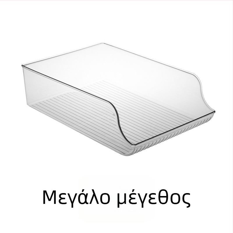 Οργανωτής ψυγείου κουζίνας με συρόμενο δοχείο PET για κονσέρβες και μπουκάλια ποτών, διαφανές, 12 L, μοντέλο Small/Large