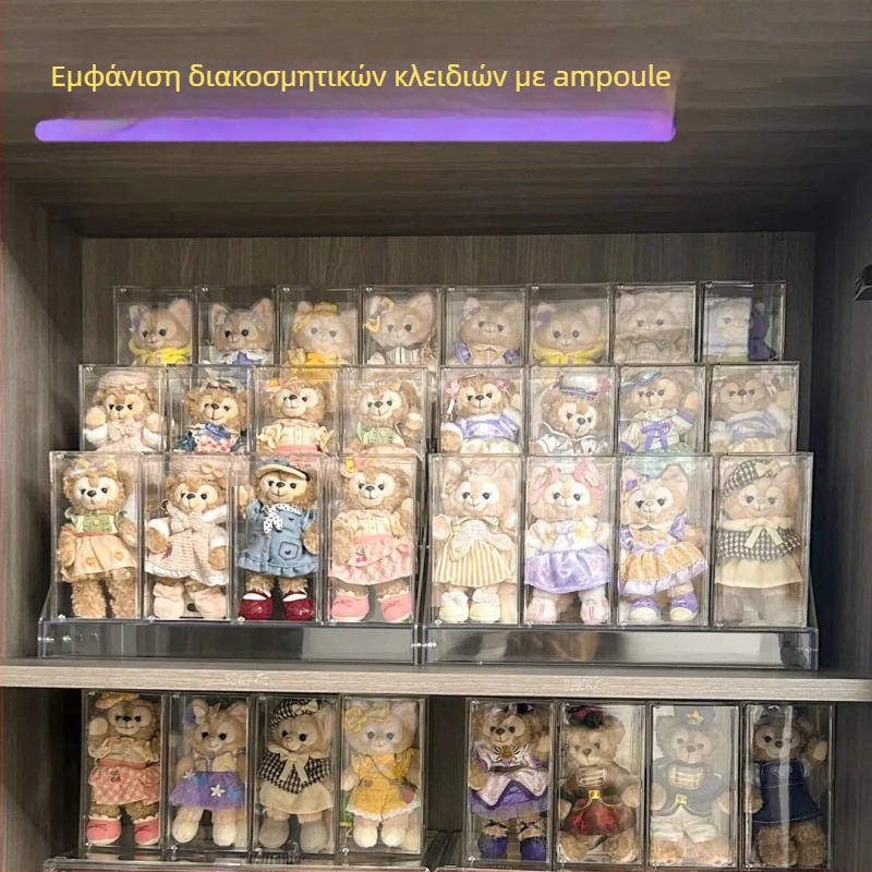 Κουτί αποθήκευσης φιγούρων από PS πλαστικό, προστασία από σκόνη, καλυμμένο και στιβαζόμενο, μοντέλο 520, χωρητικότητα 2 L