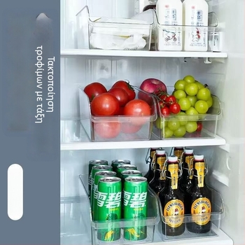 Κουτί αποθήκευσης ψυγείου, υλικό PET, συρόμενο συρτάρι για οργάνωση τροφίμων