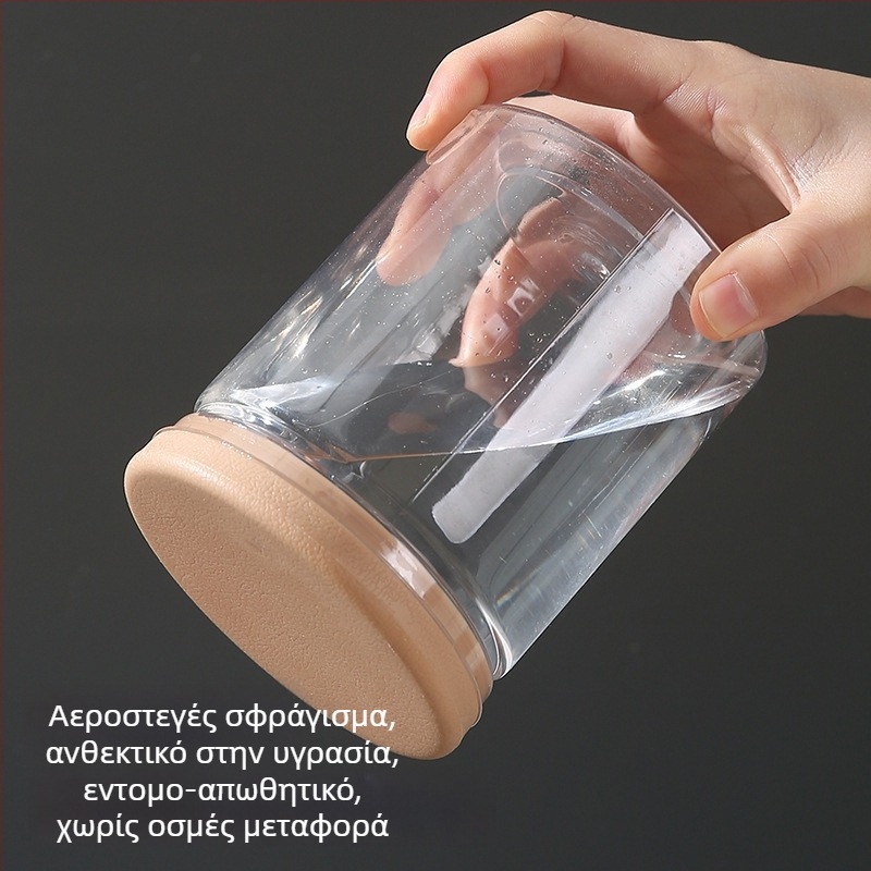 Κυκλικό πλαστικό δοχείο αποθήκευσης τροφίμων, ανθεκτικό στην υγρασία, κυλινδικού σχήματος, κατάλληλο για φούρνο μικροκυμάτων