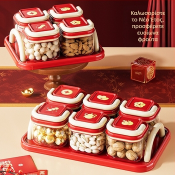 Σφραγισμένο βάζο με διαχωριστή και καπάκι, PP δίσκος με ABS καπάκι και σιλικόνη σφράγισης, διαφανές δοχείο — Ym