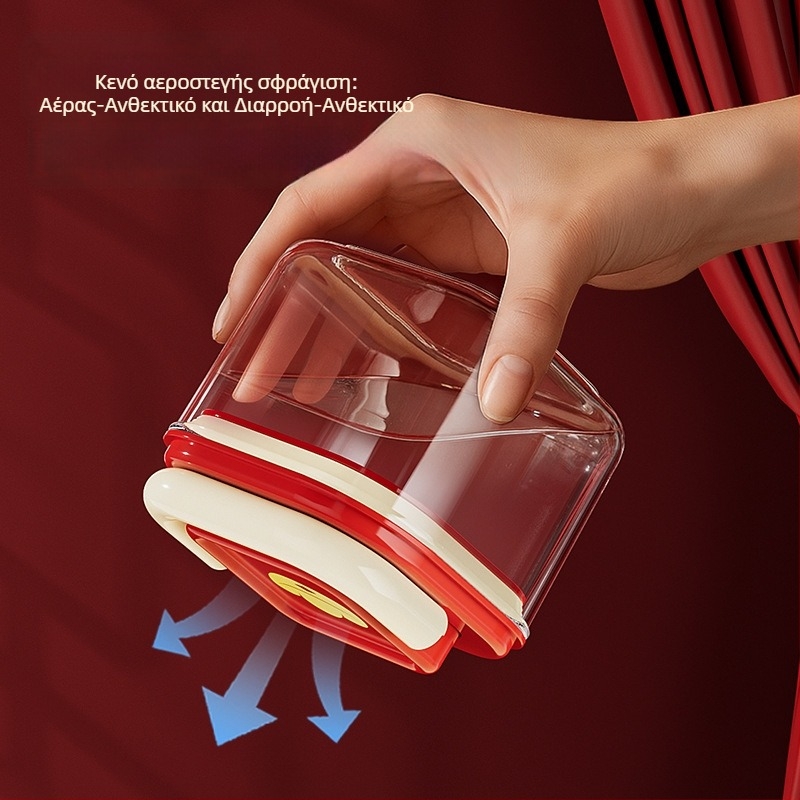 Σφραγισμένο βάζο με διαχωριστή και καπάκι, PP δίσκος με ABS καπάκι και σιλικόνη σφράγισης, διαφανές δοχείο — Ym