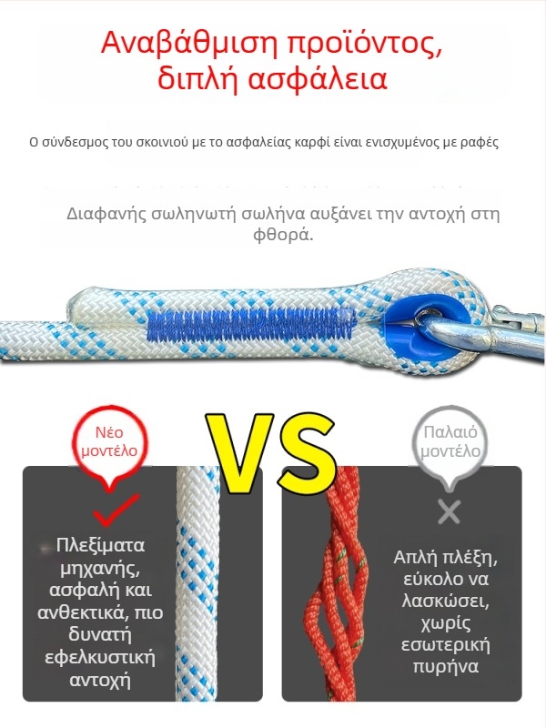 Ζώνη Ασφαλείας για εργασία σε ύψος, πλήρης σχεδίαση πέντε σημείων, προστατευτικό σκοινί ανθεκτικό στη φθορά, μεγάλος διπλός γάντζος, ευρωπαϊκού στυλ σκοινί