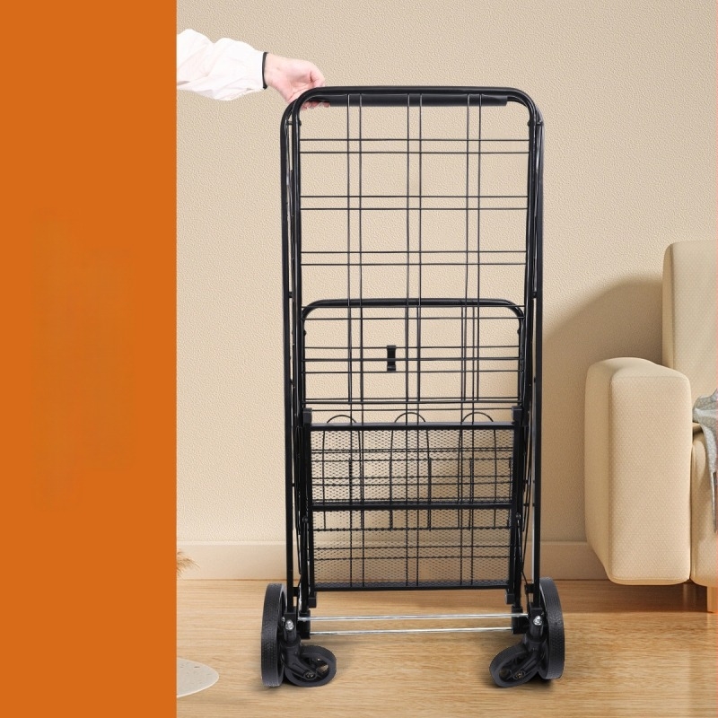 Φορητή τετράτροχη αναδιπλούμενη σιδερένια καρότσα με εκτύπωση λογότυπου και δυνατότητα προσαρμογής