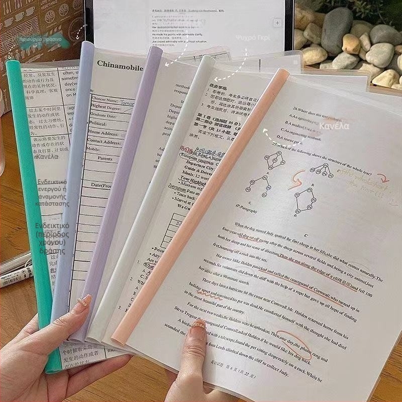 Διαφανής φάκελος εγγράφων σε σχήμα σταγόνας, με κλιπ έλξης ράβδου, παχυσμένος και με μεγάλη χωρητικότητα για γραφείο