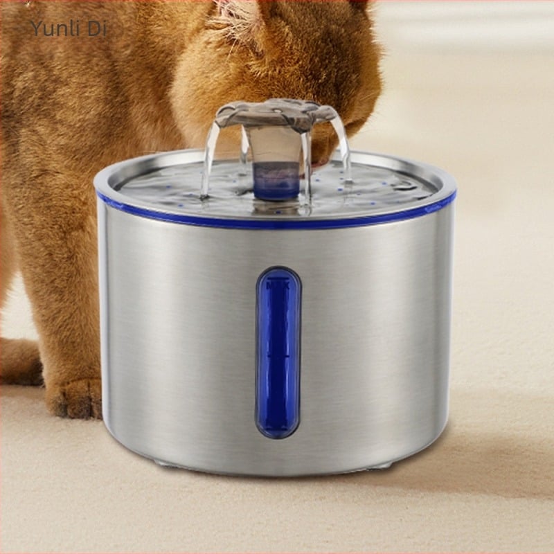 Δοχείο νερού για κατοικίδια, 304 ανοξείδωτο ατσάλι, κυκλικό διαφανές παράθυρο, αποσπώμενο, αυτόματη παροχή νερού