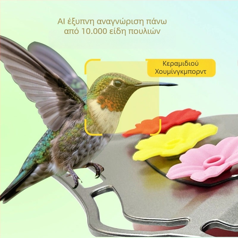 Ταΐστρα για πουλιά με κάμερα, αποσπώμενη, γυάλινο υλικό, Υποστήριξη εφαρμογής, Μοντέλο BW2-2 Owl