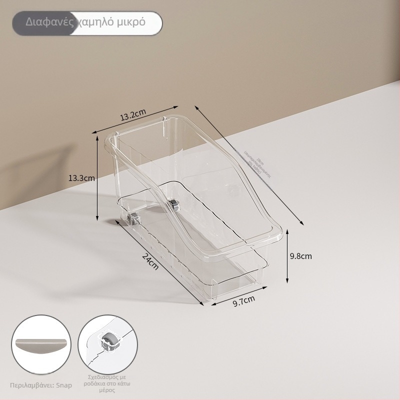 Διαφανές δοχείο αποθήκευσης ψυγείου σε τύπο συρταριού, από PP βαθμού τροφίμων, μεγάλης χωρητικότητας για λαχανικά, φρούτα και αυγά