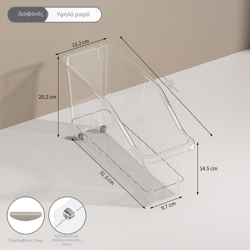 Διαφανές δοχείο αποθήκευσης ψυγείου σε τύπο συρταριού, από PP βαθμού τροφίμων, μεγάλης χωρητικότητας για λαχανικά, φρούτα και αυγά