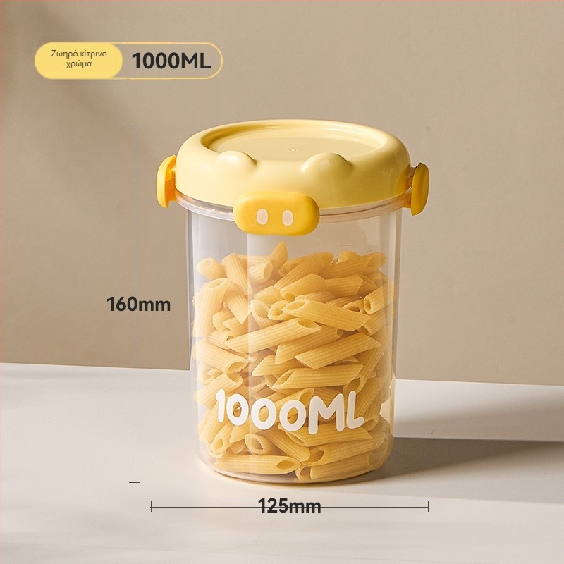 Κουζίνας σφραγιζόμενο δοχείο αποθήκευσης, τετράγωνο πλαστικό, ανθεκτικό στην υγρασία, τροφίμου ποιότητας, 800–1000 ml