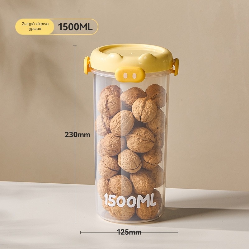 Κουζίνας σφραγιζόμενο δοχείο αποθήκευσης, τετράγωνο πλαστικό, ανθεκτικό στην υγρασία, τροφίμου ποιότητας, 800–1000 ml