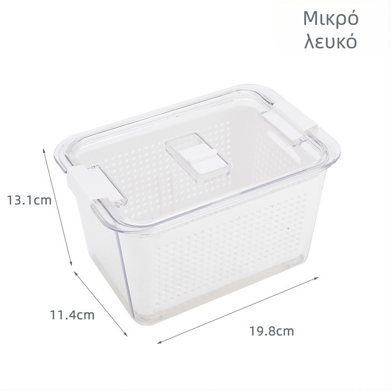 Διπλού επιπέδου κάδο αποστράγγισης σε ιαπωνικό στυλ με κουτί διατήρησης φρεσκάδας, PET+PP υλικό, φορητό για αποθήκευση λαχανικών στο ψυγείο