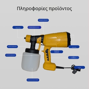 AC ηλεκτρικός ψεκαστήρας για βαφή – Υψηλή ισχύς, εξοικονόμηση εργασίας, 450W, 200V, ακροφύσιο 1,5 mm, δεξαμενή 1000 ml, κατάλληλο για βαφή και απολύμανση