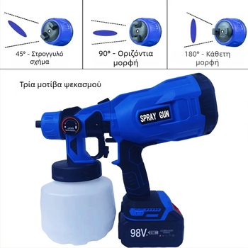 Ασύρματο ηλεκτρικό πιστόλι ψεκασμού βαφής, επαναφορτιζόμενο, φορητό, για οικιακή απολύμανση (RT33)