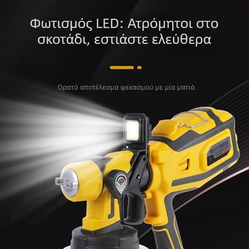 Mingsheng LED ηλεκτρικός ψεκαστήρας βαφής λατέξ – επαναφορτιζόμενη μπαταρία λιθίου, 220V, ακροφύσιο 1.8 mm, δοχείο 900 ml, καθαρή μάζα 1.5 kg