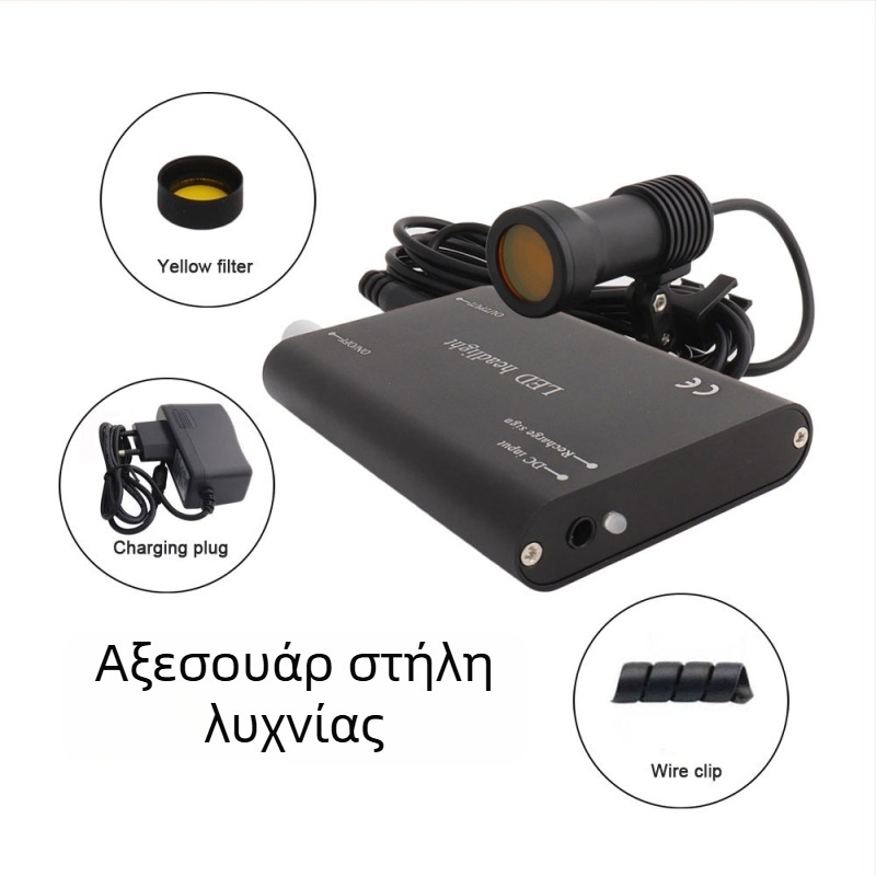 Οδοντιατρικός χειρουργικός μεγεθυντήρας με LED φως 5W, μεγέθυνση 2.5x–3.5x, φίλτρο, μεταλλικό κουτί