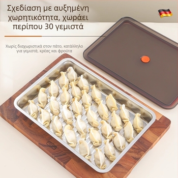 Naisike 304 ανοξείδωτος χάλυβας κουτί για ντιμπούλ με καπάκι - ZB Dumpling Box 304-Sealed