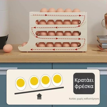 Κουτί αποθήκευσης αυγών για ψυγείο – στυλ κρέμας, πλαστικό, αποθήκευση αυγών