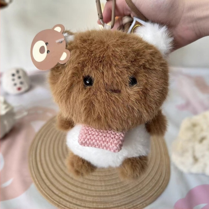 Αρκουδάκι plush – κοντή γούνα, γέμισμα PP βαμβάκι, πολυλειτουργικό κρεμαστό για τσάντα, προσαρμοσμένα δείγματα