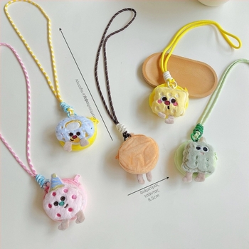 Παιδικό πορτοφόλι με κορδόνι γύρω από τον λαιμό, σε σχέδιο μπισκότου από βελούδο — Unisex, κατάλληλο για νηπιαγωγείο, χωρίς επένδυση, για αποθήκευση, κυκλοφορία φθινοπωρινή 2025