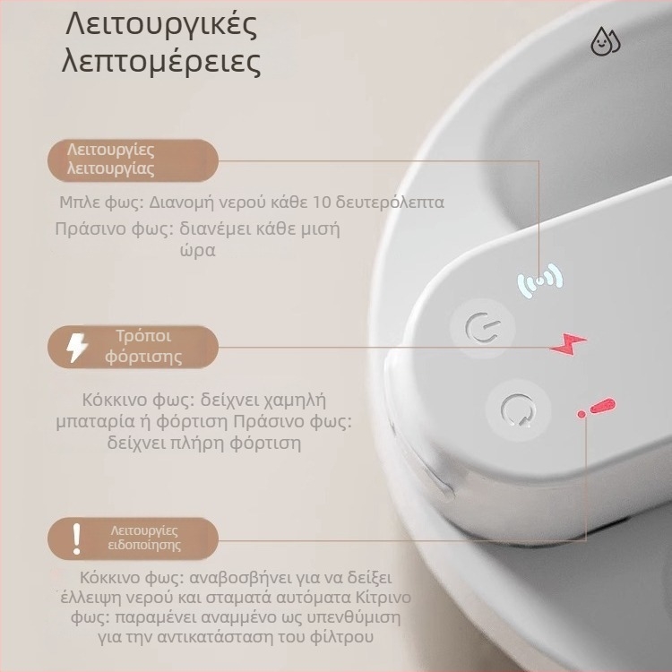 PetTrace Ασύρματος διανομέας νερού για σκύλους και γάτες, μοντέλο P10815, αποσπώμενο, 852 g