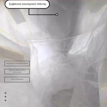 Ton bag με εσωτερική μεμβράνη, φορτίο 1000 kg, υλικό PE, διπλού στρώματος αδιάβροχο και αποξηρατικό, κατάλληλο για αποθήκευση τσιμέντου, εκτύπωση λογοτύπου