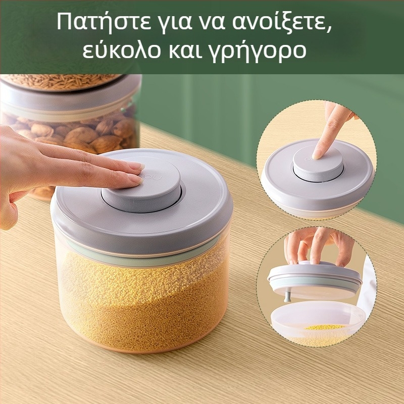 Ankou Κουτί Αποθήκευσης Τροφίμων Push-Type, Πλαστικό, 1–2 L, Για Σνακ και Δημητριακά